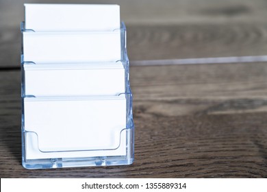 Blank Business Card In A Business Card Rack