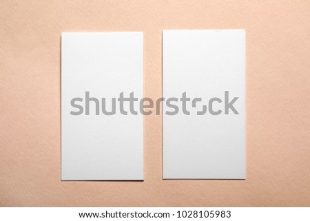 Blank Business Cards On Color Background Stock Photo Edit Now