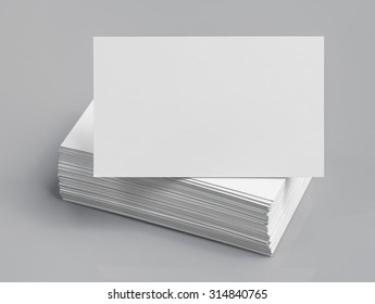 Blank Business Cards On Grey Background,texte & Logo