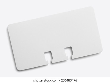 Blank Business Directory Card Isolated On White Background.