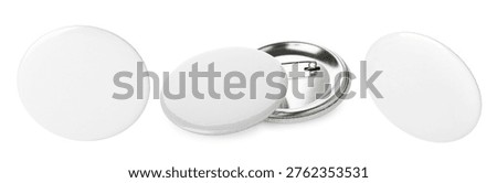 Blank button badges isolated on white, set