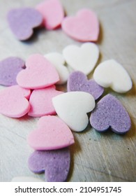 Blank Candy Heart - Conversation Heart - Add Your Own Text - Pink Heart Is In Focus