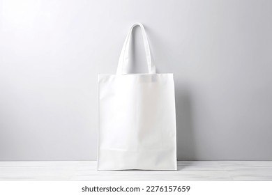 Blank canvas tote bag mockup in white eco friendly design with copy space. Concepts for zero waste movement of shopping bags. - Powered by Shutterstock