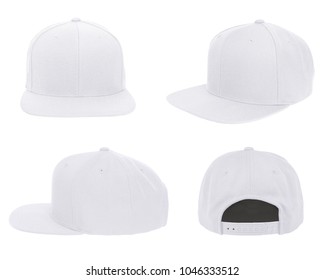 Blank cap 4 view color white on white background