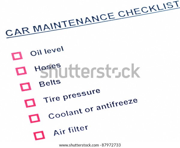 Blank car maintenance\
checklist