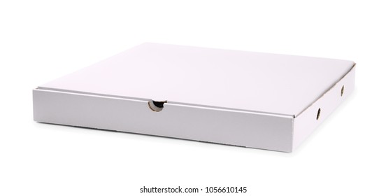 Blank Cardboard Pizza Box Isolated On White