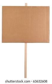 Blank Cardboard Protest Sign Isolated On White Background