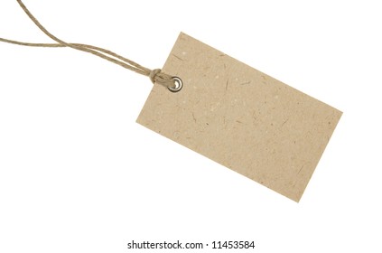 Blank Cardboard Tag Isolated On White