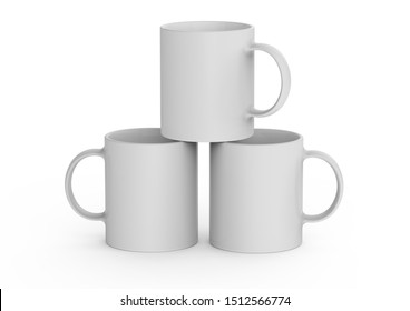 Blank Ceramic Mug Cup Put A Cup On A Cup On White Background
