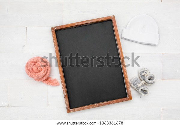 Download Blank Chalkboard Sign Baby Girl Birth Stock Photo Edit Now 1363361678