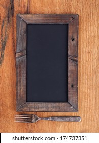 Blank Chalkboard Sign With Fork