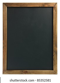 Blank Chalkboard In Wooden Frame Isolated On White