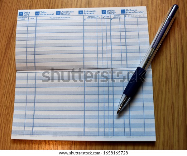Blank Checkbook Register Lines Write Financial Stock Photo 1658165728 ...