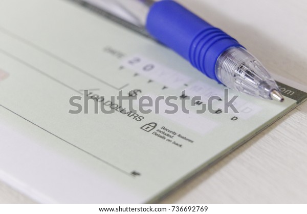 Blank Cheque Pen Stock Photo 736692769 | Shutterstock