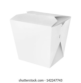 Blank Chinese Food Container Isolated On White Background