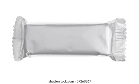Blank chocolate or cereal bar on white background