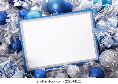 Blank Christmas Card Invitation Blue Envelope Stock Photo (Edit Now ...