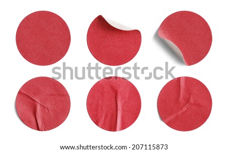 Blank Circle Retail Tags Isolated on a White Background.