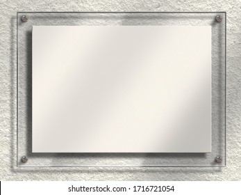 Blank Clear Glass Stand Off Standoff Wall Or Door Sign Plaque With Copy Space	