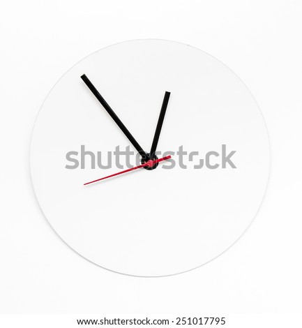 Blank clock on white background.