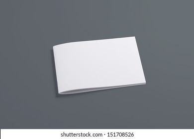 Blank Closed Horizontal Magazine Isolated On Grey Background With Soft Shadows