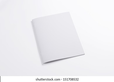 Blank closed magazine isolated on white background