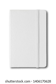Blank closed notebook mockup isolated on white