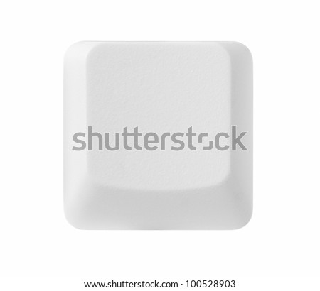 Blank computer key isolated on white background with copy space, clipping path included
