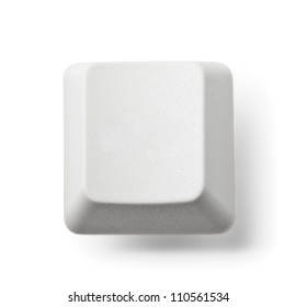 Blank computer key on white background