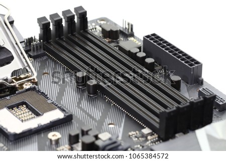 blank computer memory Slot on Motherboard