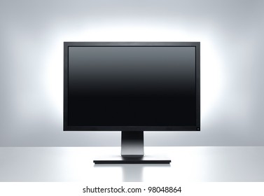 Blank Computer Monitor At The Desk With Clipping Path