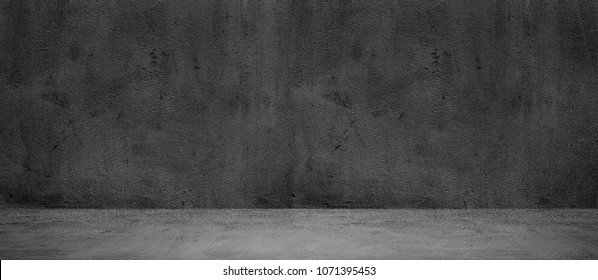 Blank Concrete Wide Dark Wall Texture Background