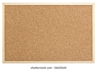 blank cork message pin board isolated with clipping path