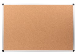 Blank Cork Notice Board With Metal Aluminum Frame Isolated On White Background