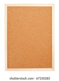 Blank Corkboard With A Wooden Frame Isolated On White