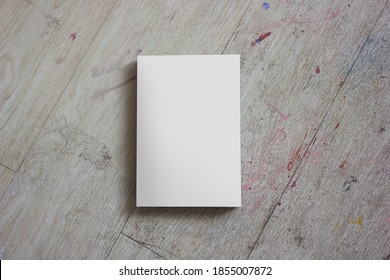 Blank Cover Of Mystery Crime Novel Book Isolated On Dirty Grey Texture Background. 