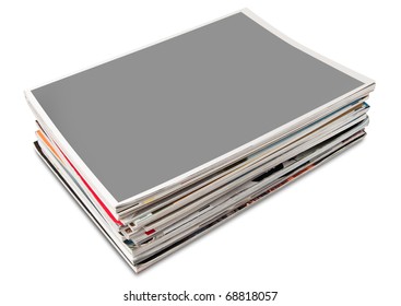 Blank Cover Page Magazine Stack