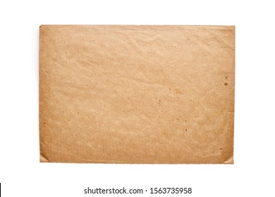 Blank Craft Paper Envelope Isolated On White Background.