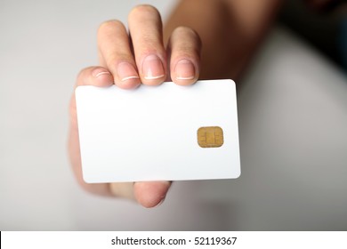 Blank Credit Card In Hand