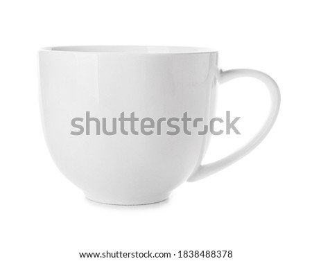 Blank cup on white background