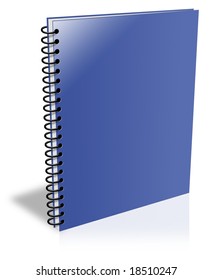 Blank Dark Blue Spiral Notebook Closed But Empty Ebook Cover