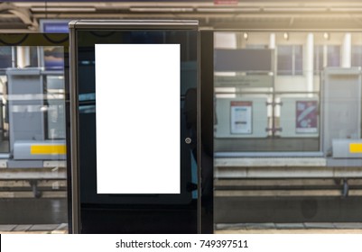 Blank Digital Poster On Train Platform