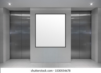 Blank Digital Screen On Elevator Information Banner