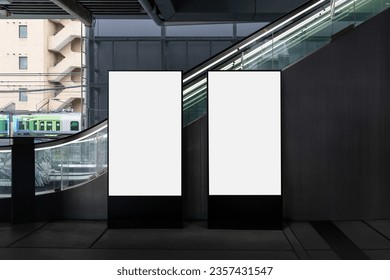 Blank digital screen sign mockup in the urban environment, empty space to display your advertising or branding campaign