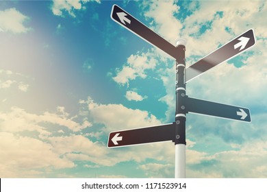 Blank directional road - Shutterstock ID 1171523914