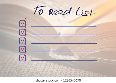 Blank To Do List with checkbox on the background of book and pencil