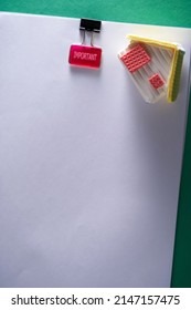 Blank Document With Paper Clip  And Toy Model House    