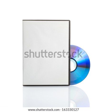 Blank dvd with cover on white background