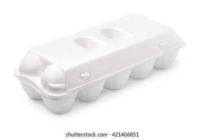  Blank Egg Foam Carton Isolated On White