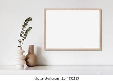 Blank empty picture frame. Artwork template mock-up in interior design - Powered by Shutterstock